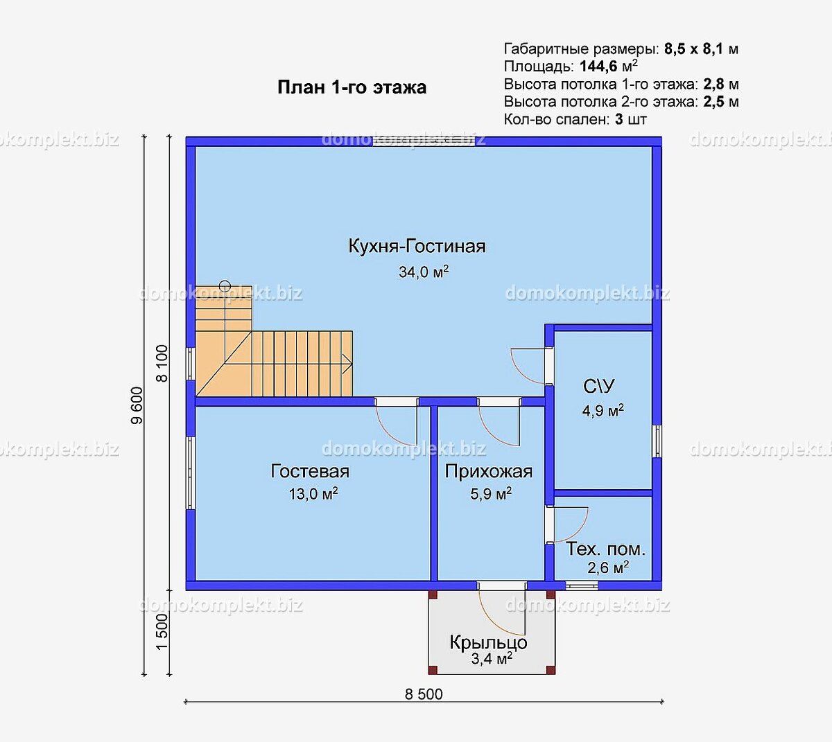 Планировка 1-го этажа дома