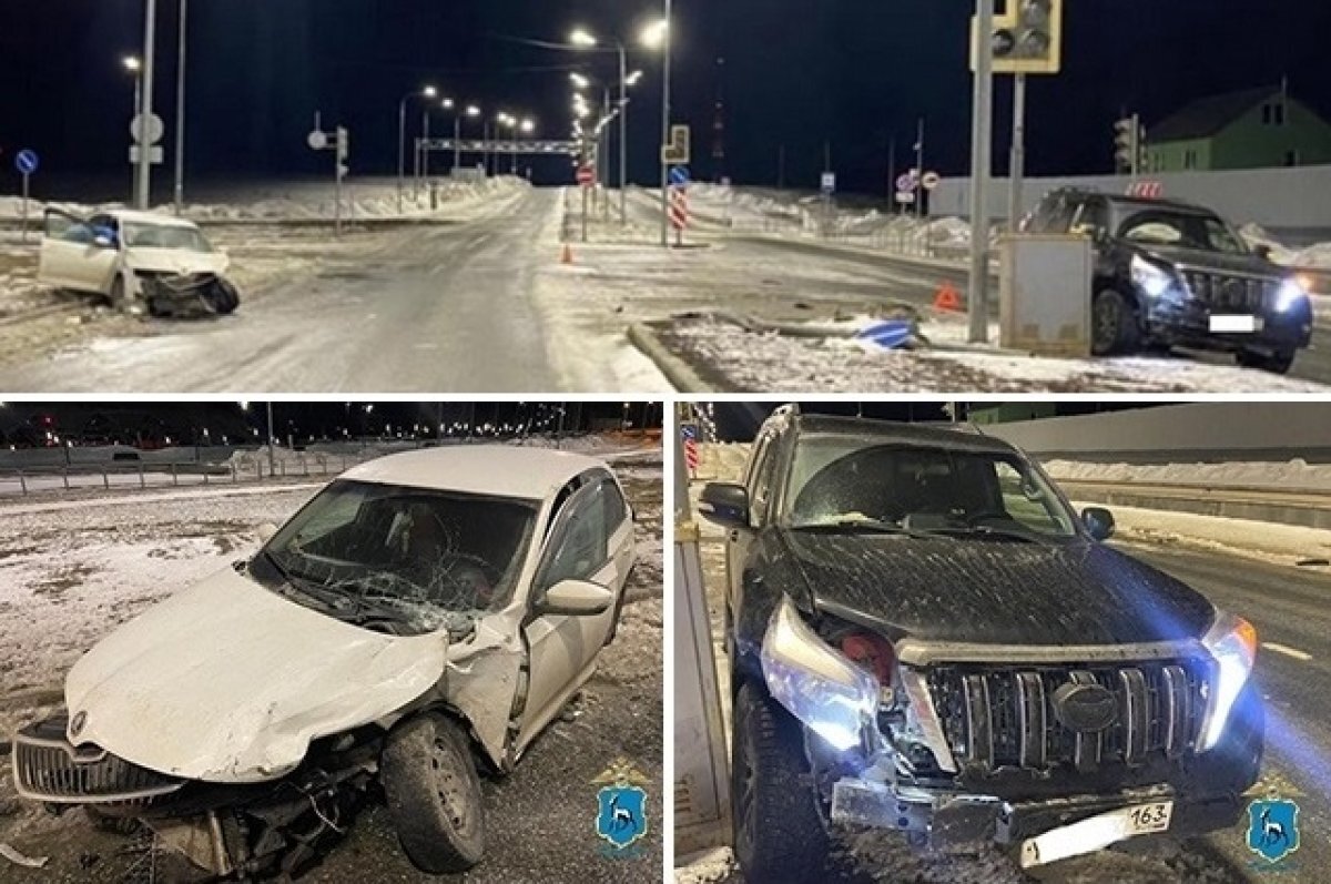    В Самаре в ДТП с «Ленд Крузером» пострадали водитель и пассажир «Шкоды»