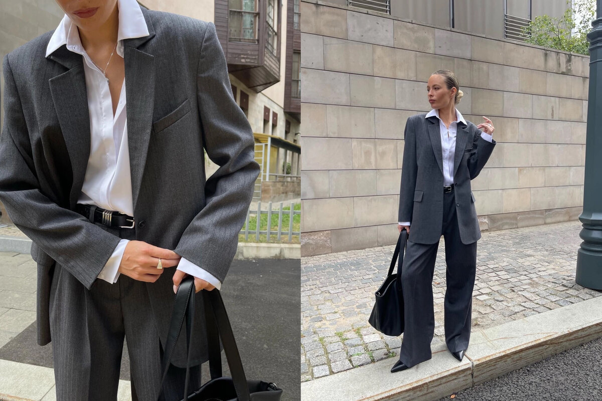 Добавьте черные аксессуары и сделайте образ более строгим