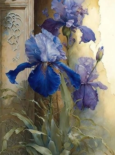 Ирисы, посланники неба и земли - весенняя красота в схемах для вязания и вышивки!