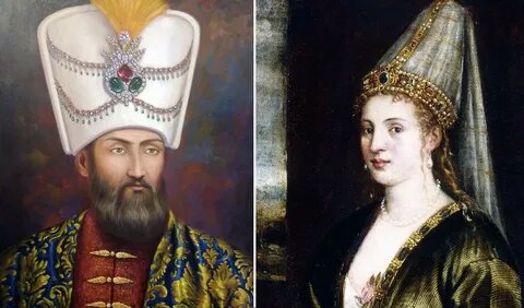 Сулейман Великолепный и Хюррем султан в исторических головных уборах. Изображение из открытых источников 