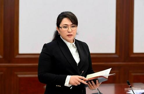 Министр дошкольного и школьного образования Узбекистана Хилола Умарова на презентации. Фото пресс-службы президента Узбекистана