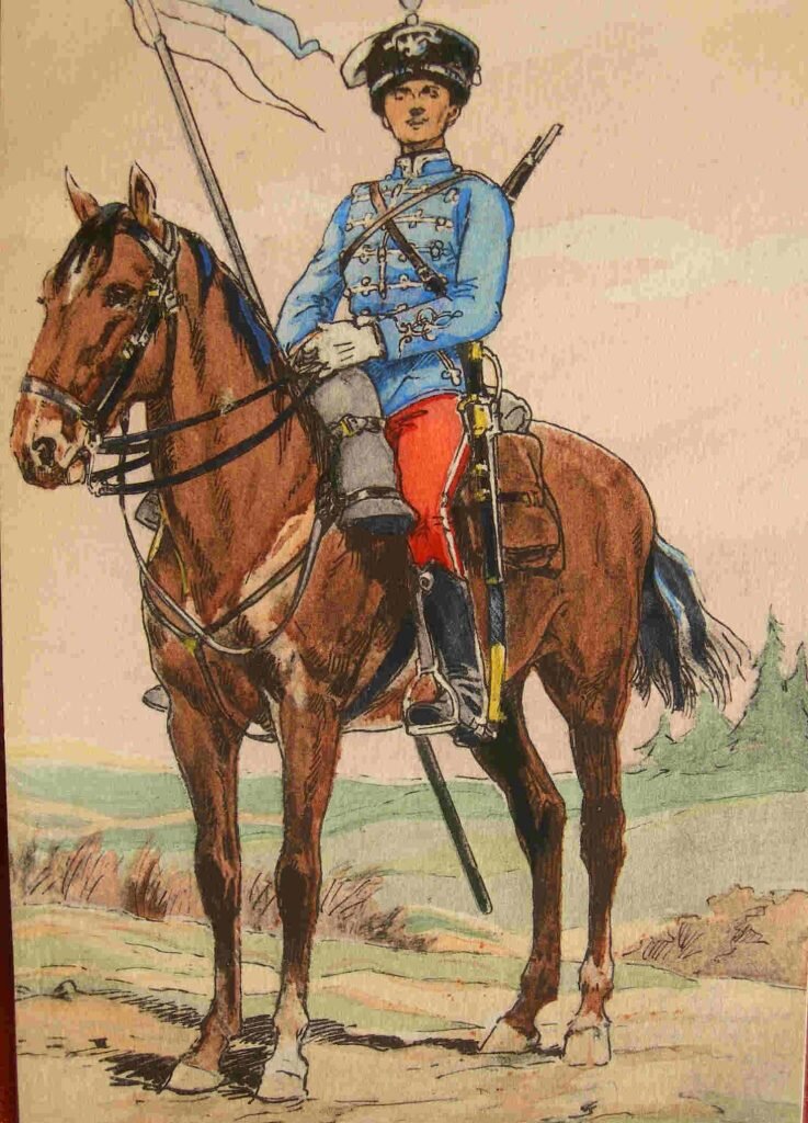 Рядовой Белорусского гусарского полка в парадной форме (источник: https://gwar.mil.ru/upload%2Farmy_unit_image%2F7-ГусБелорус%20Форма.jpg)