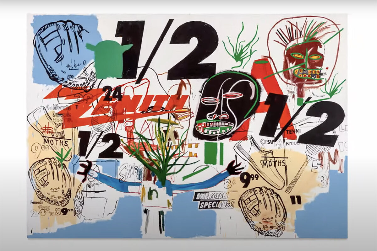 Sotheby's / Youtube📷Картина «Без названия» Энди Уорхола и Жана-Мишеля Баския