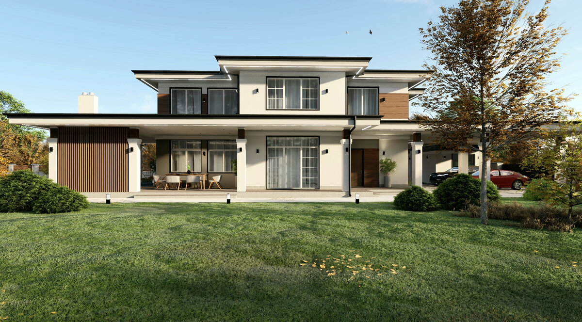 Проект дома "Висконсин" в стиле "Прерий" от компании "Кастом Хоумс"