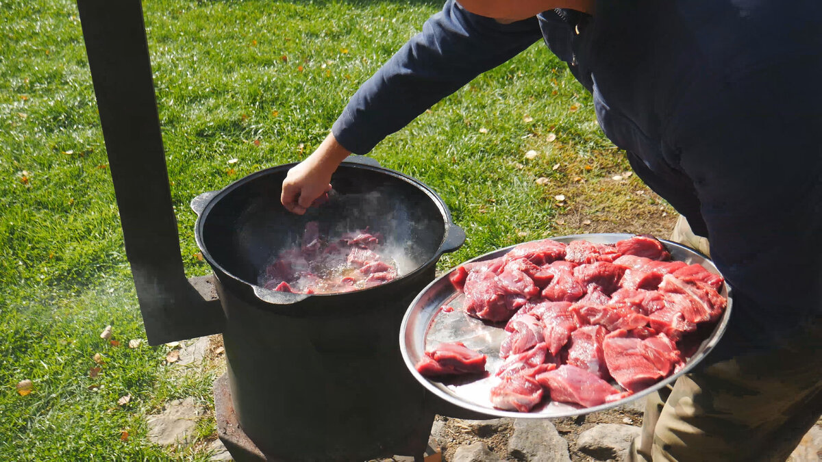 Дикое мясо лося в казане. Шулюм. | СЕНЯ В ДЕЛЕ | Дзен