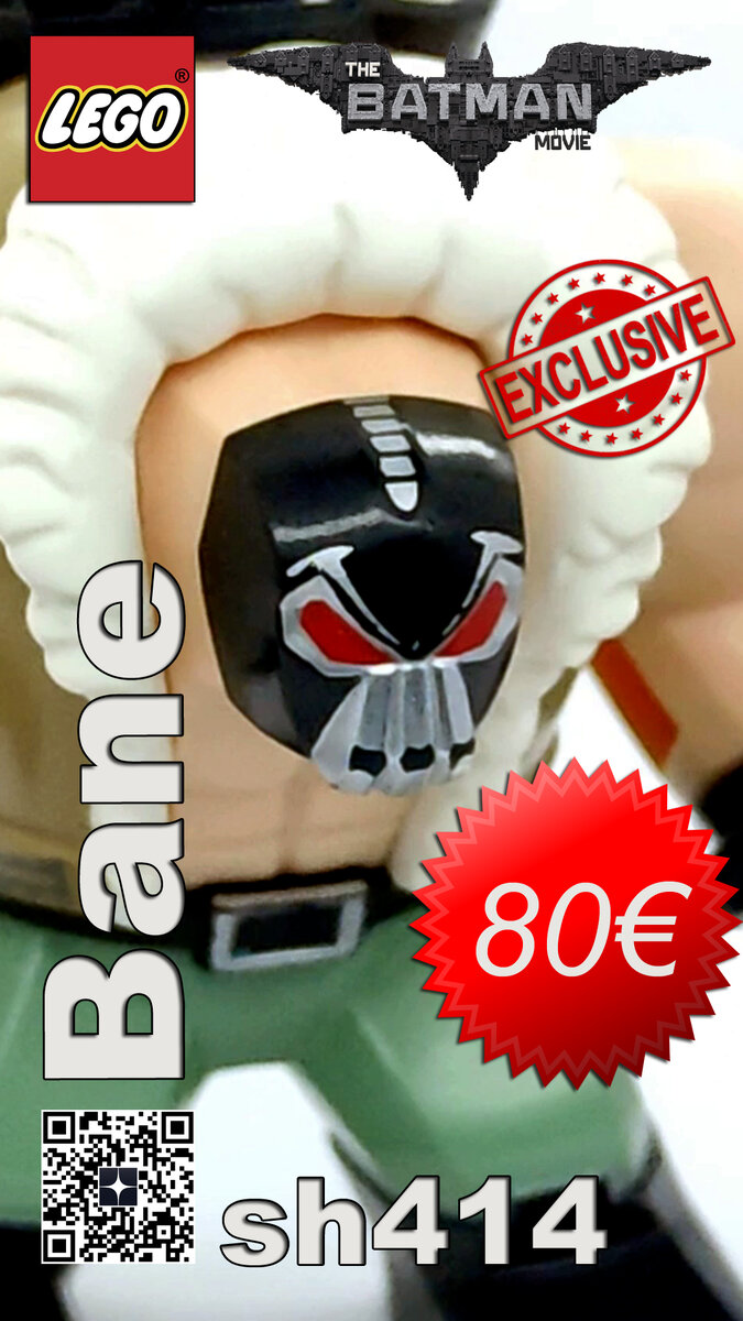 sh414 Big Figure Bane. This version of the Bane big figure is exclusive to the LEGO Bane Toxic Truck Attack set.