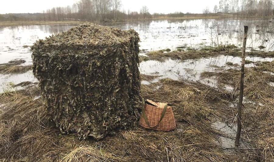 Скрадок на берегу озера