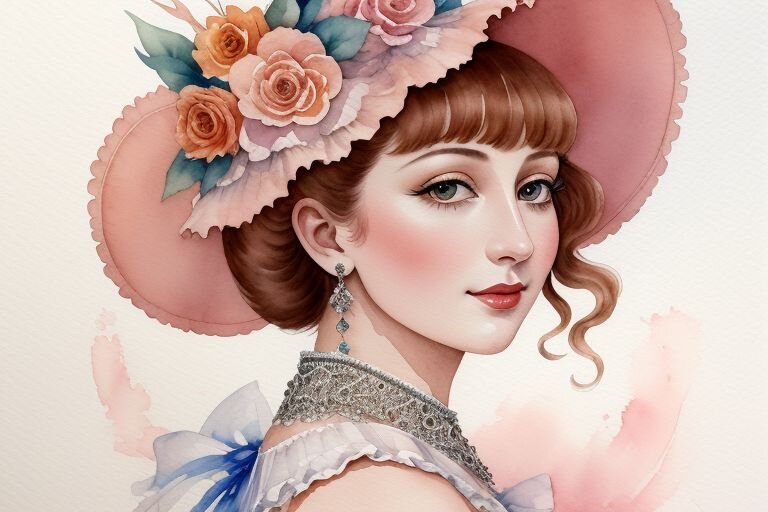 .Винтажные девушки созданные (нарисованные) нейронной сетью (ИИ).