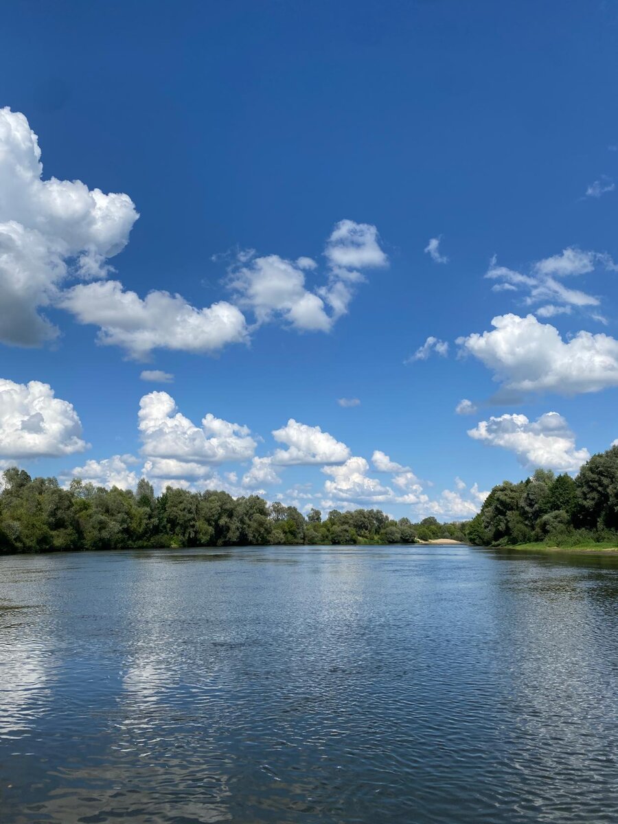 Десна. Фото сделано во время катания на лодке. Вдали песочный пляж. Фото автора