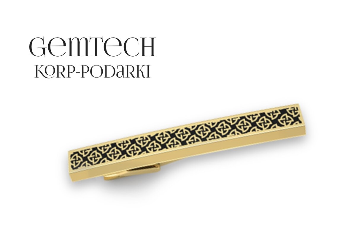 Зажим для галстука из золота с логотипом «Ресо» | korp-podarki.ru