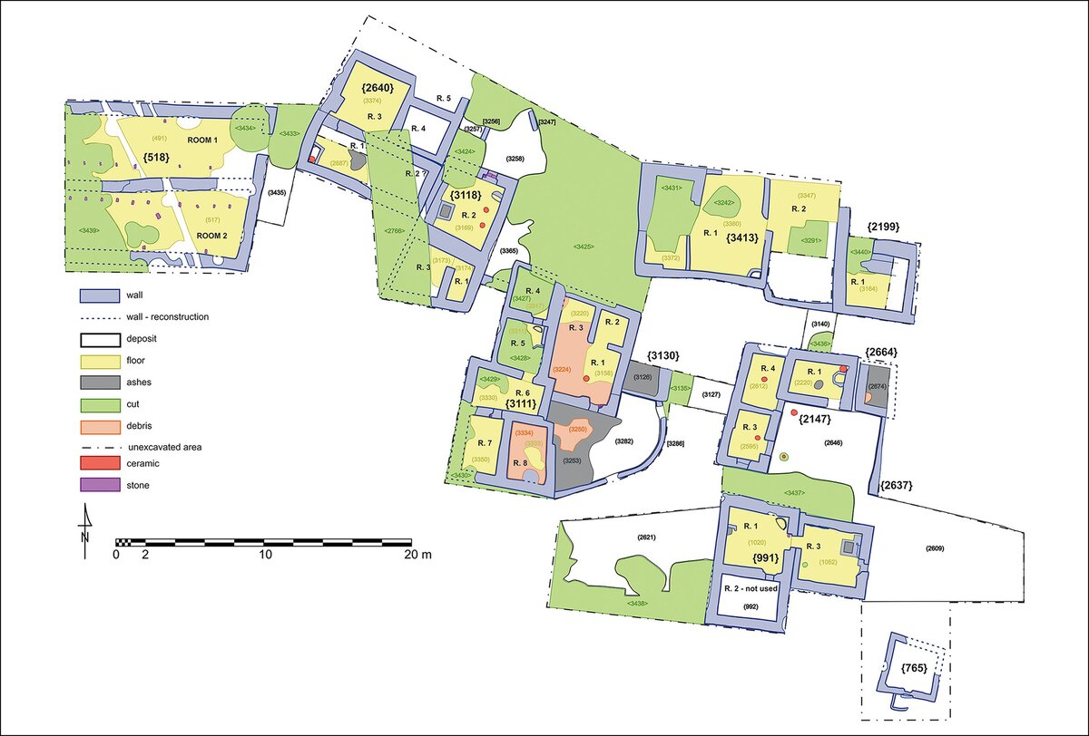 План построек (десятый – восьмой вв. до н.э.), рисунок предоставлен Варшавским университетом.