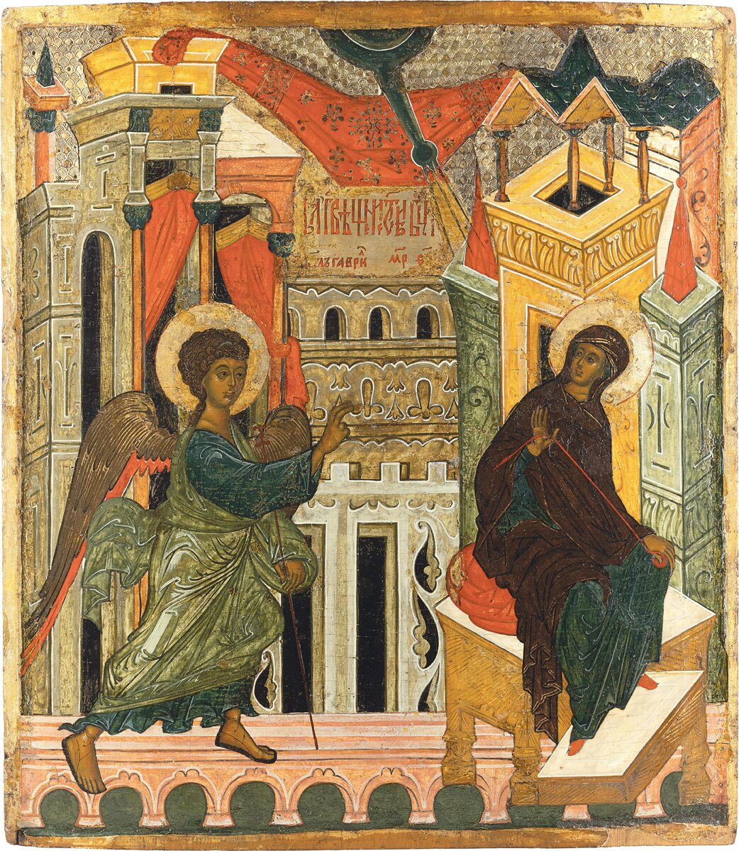 Икона «Благовещение» (из праздничного ряда иконостаса), третья четверть XVI века. Средняя Русь (Переславль-Залесский?). Собрание Музея им. А. Рублева., фото:пресс-служба музея