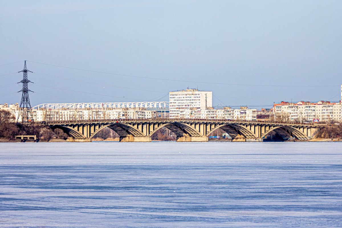    Вогресовский мост со стороны Чижовки.