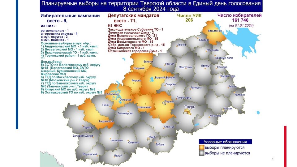 Девять избирательных кампаний пройдет осенью в Твери и Тверской области