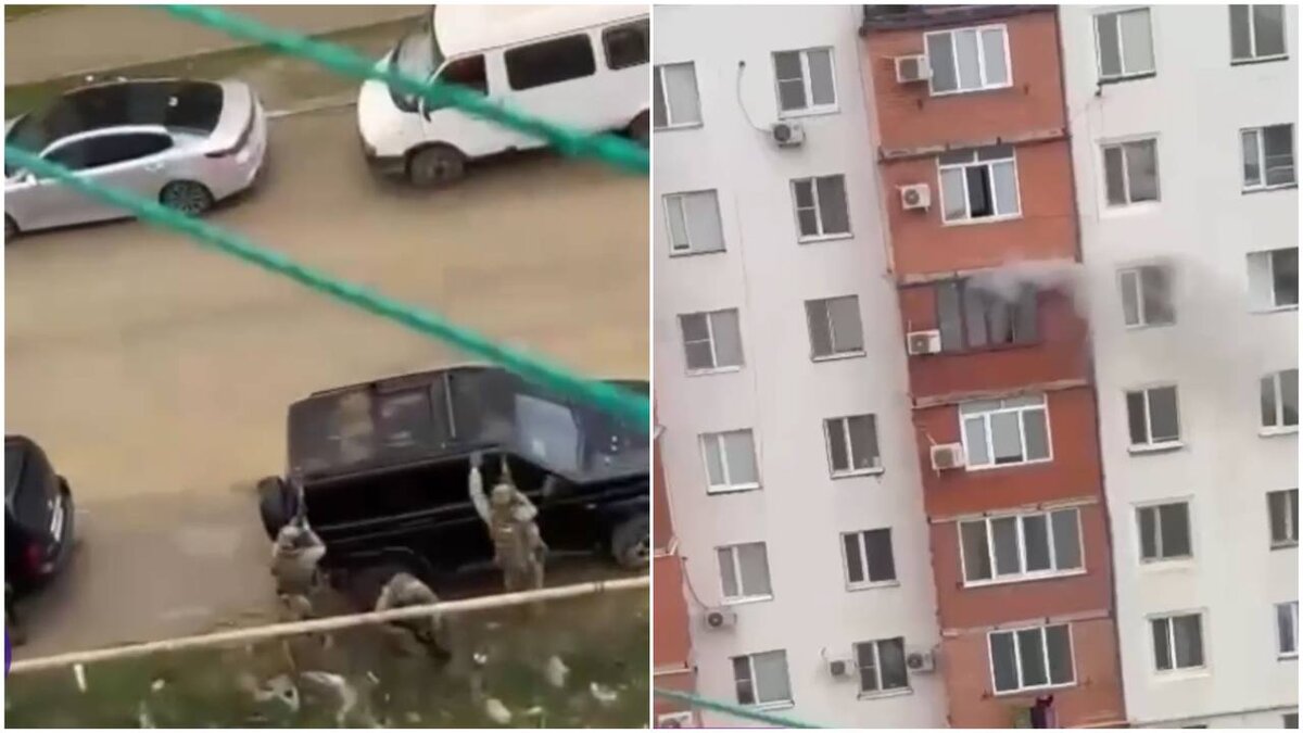 ФСБ проводит антитеррористическую операцию в Каспийске. Фото: скрины видео Readovka