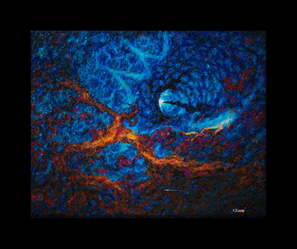     Картина ,,Звездолет Гагарин и космический портал,,