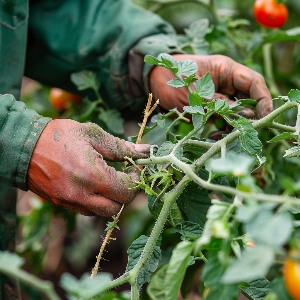 Дядя Миша учит пикировать томаты