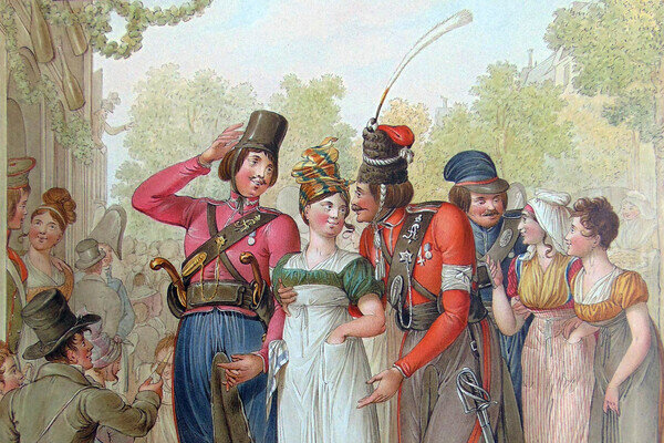 Казаки в компании парижанок, 1814 год / Г. Э. Опиц   📷
