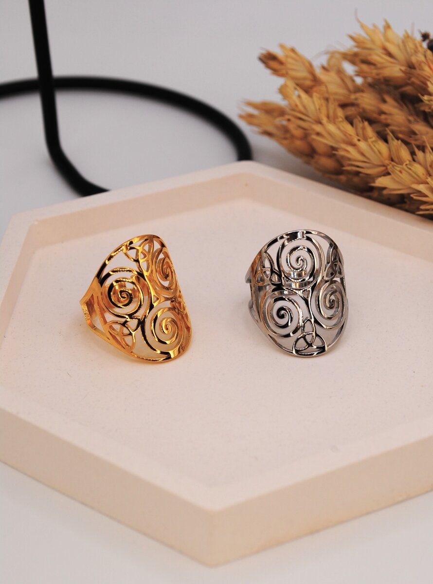 Кольцо широкое крупное "Vintage"