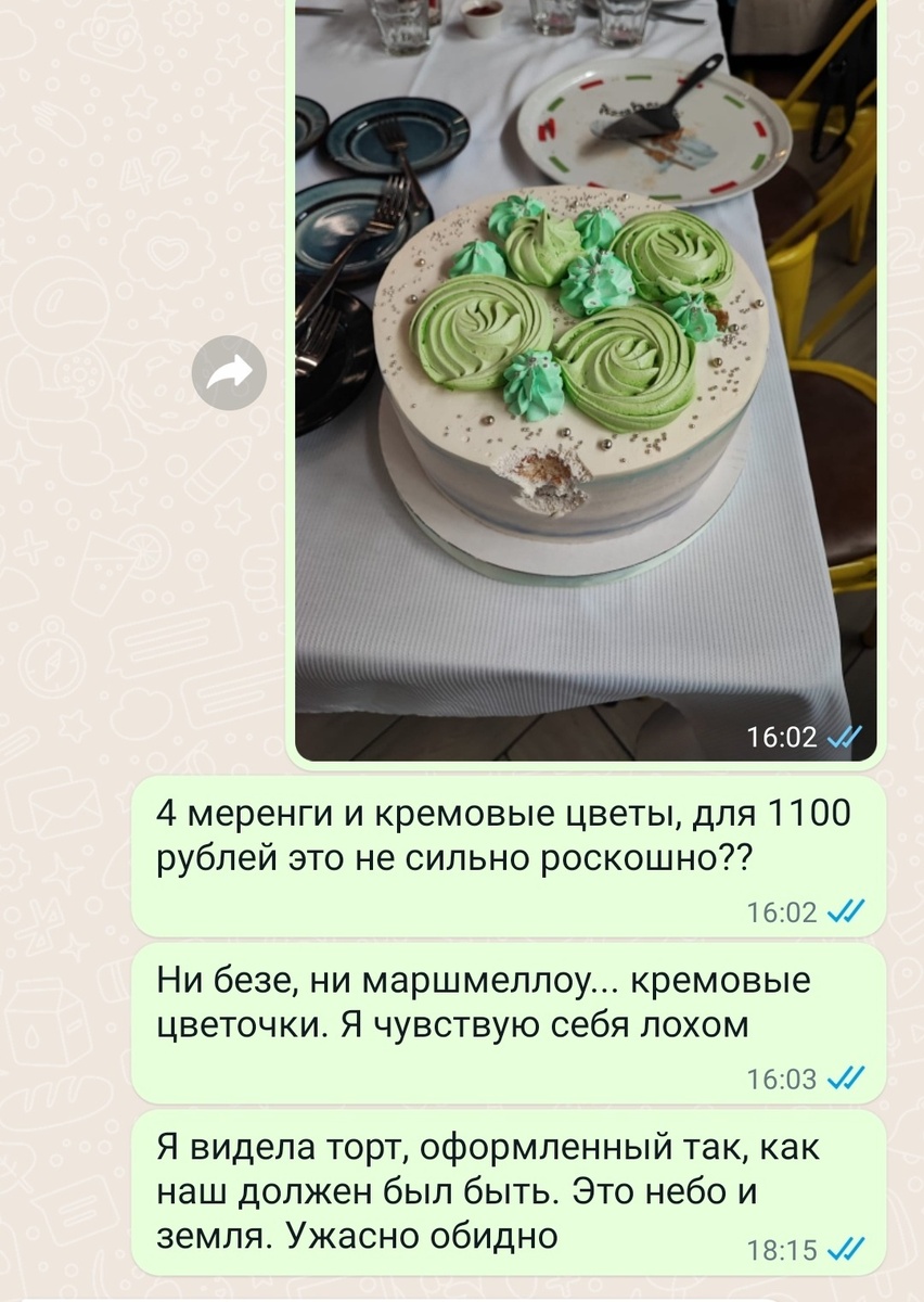 Неприятный сюрприз от кафе: не то оформление за 1100 рублей | 🍰Пирогеево |  Дзен