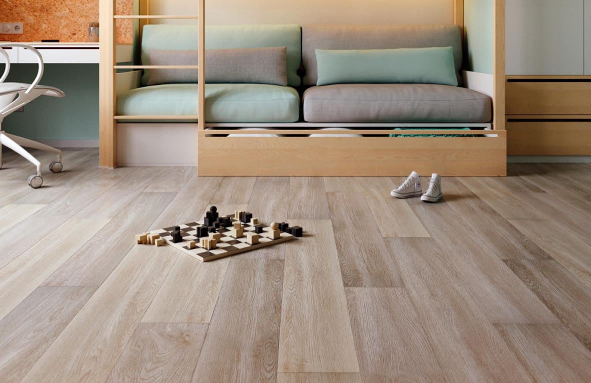 Визуально кварц-винил легко спутать с линолеумом