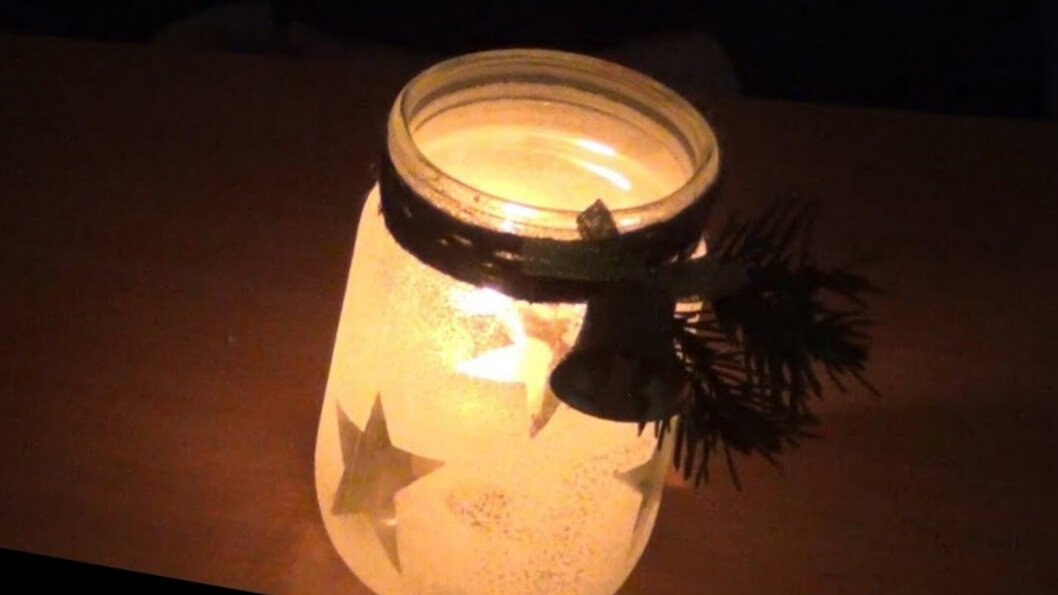 Звездный подсвечник из банки
