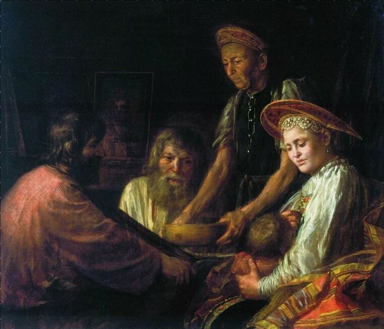 М. Шибанов "Крестьянский обед" (1774)