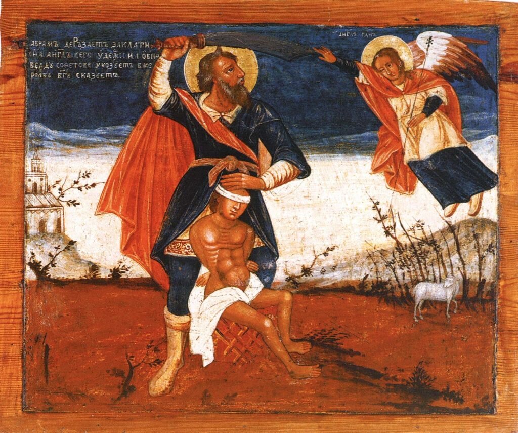  «Жертвоприношение Авраама», икона XVIII века. icon-art.info