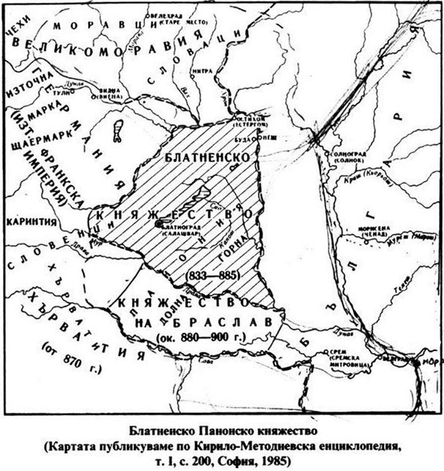 Блатненское княжество на карте Восточной Европы.