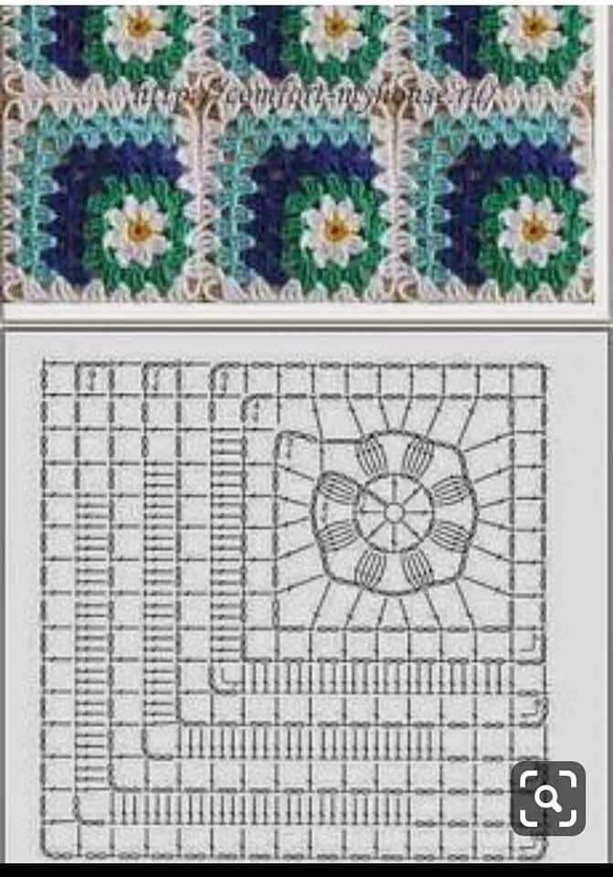 Схема сборки бабушкиных квадратов
