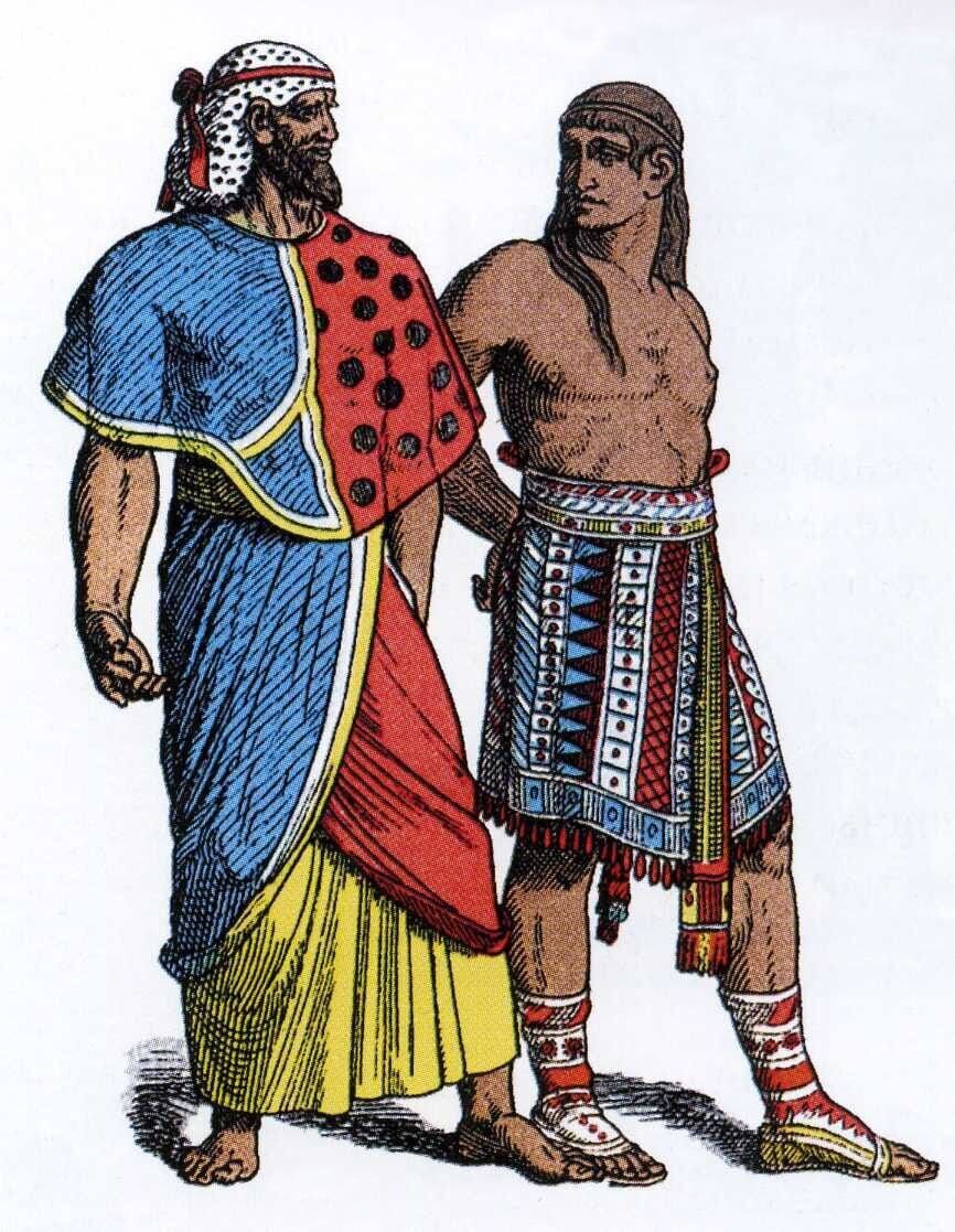 Представители финикийской (слева) и критской (справа) культуры.