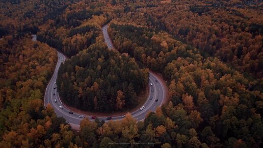 Дорога в Дивногорск с высоты