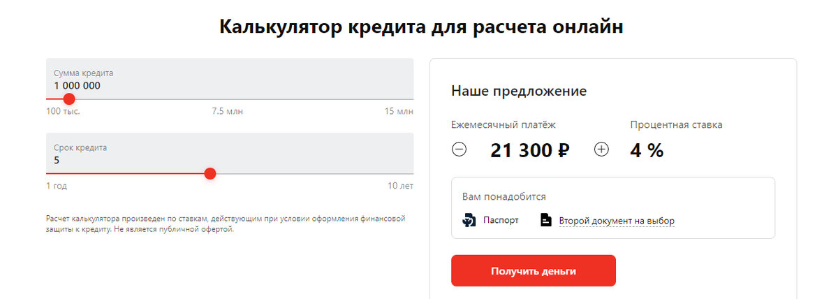 Заявленные проценты банка. 