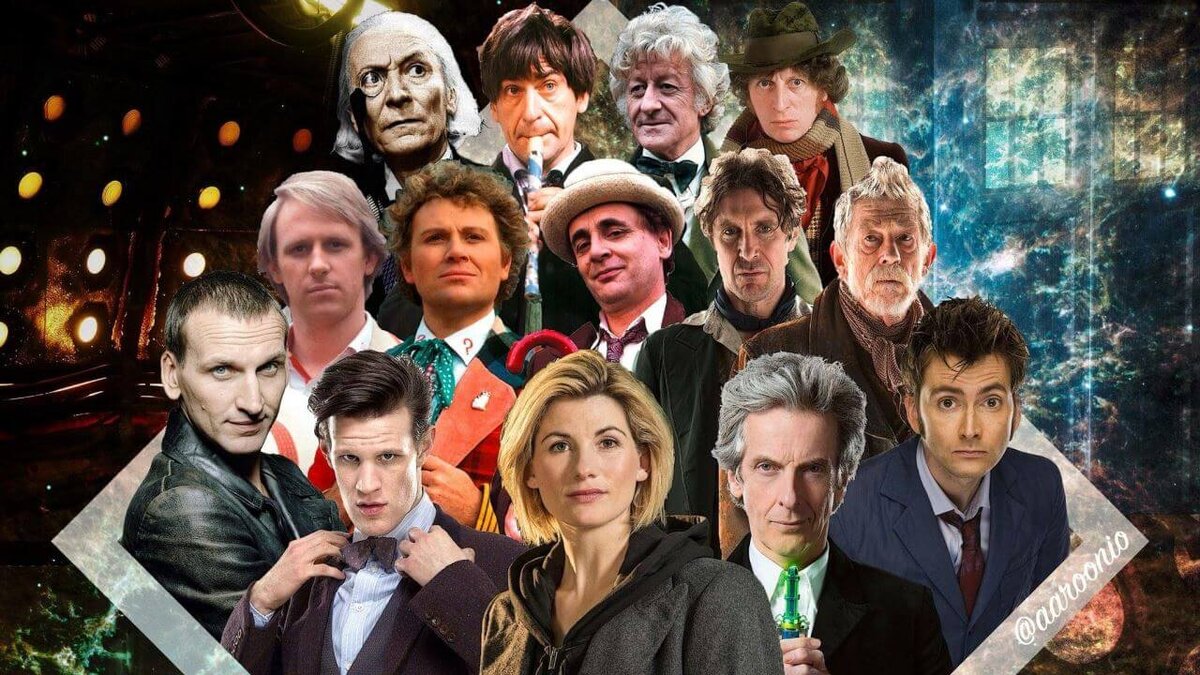 Все воплощения Доктора с 1963 по 2023 год.