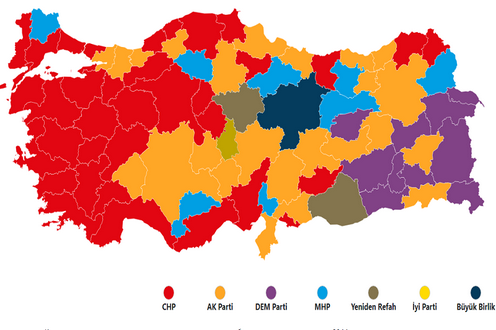 Карта голосования. Фото с сайта secim.aa.com.tr