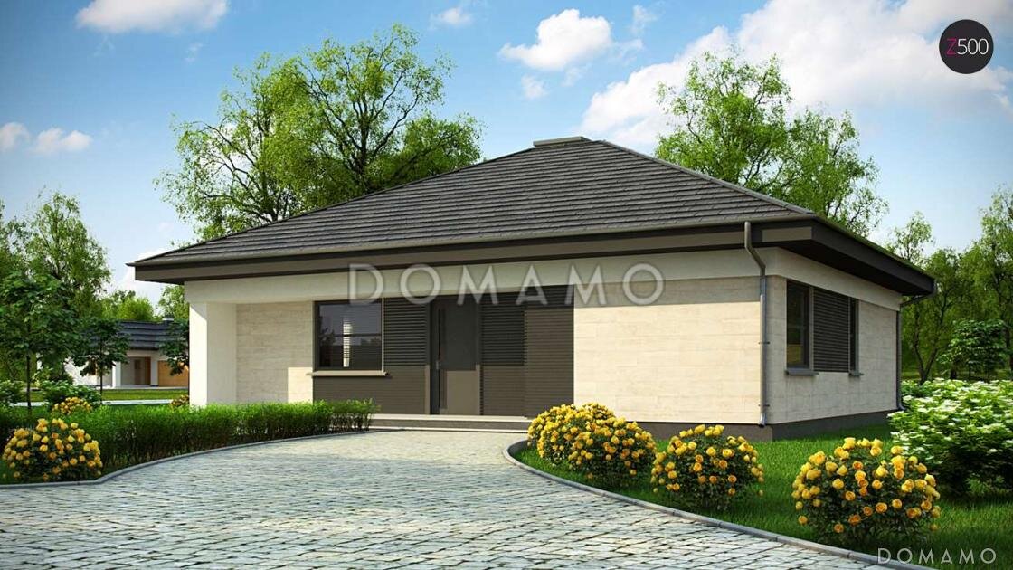 Проект D2218— одноэтажный коттедж с 3 спальнями