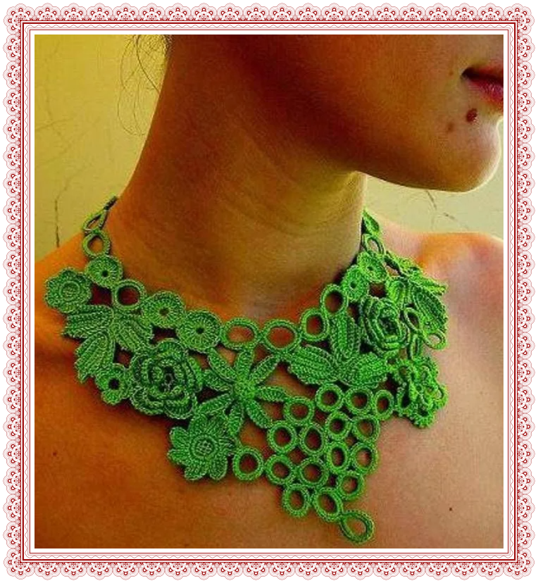 Вязаные украшения. Вязаное колье крючком. Ожерелье крючком. Бижутерия крючком. Вязаное колье.