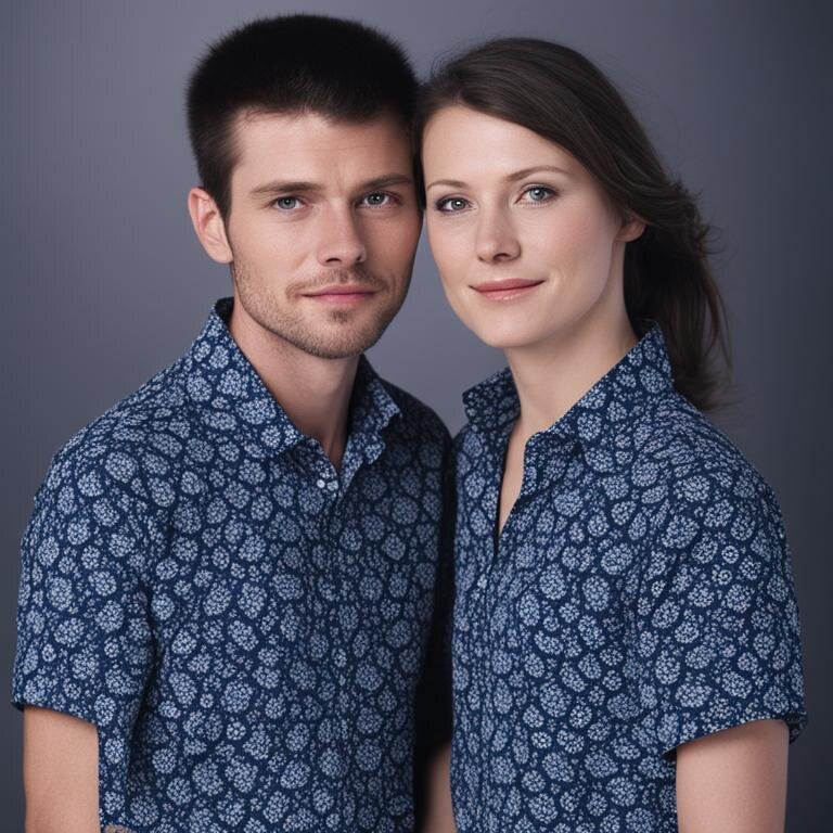 Молодая пара в одинаковых рубашках-Блог Яндекс-Дзен-День+Я