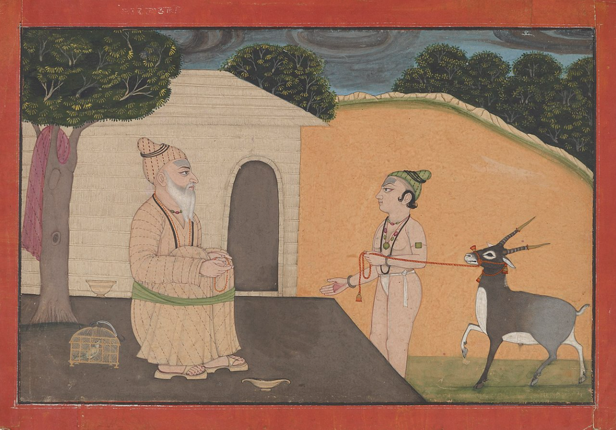 Гуру и ученик. Акварель, Пенджаб-Хиллз, Индия, 1740 год. Изображение: asia.si.edu