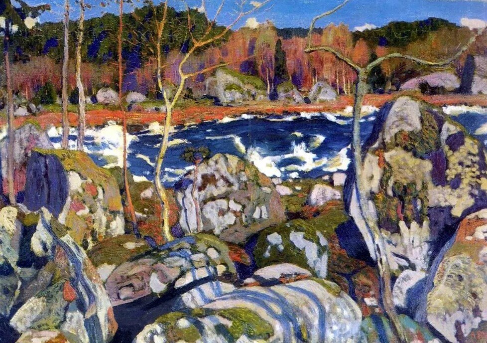 "Весна в Финляндии" . 1905 год, 72×108 см. Художник Аркадий Александрович Рылов