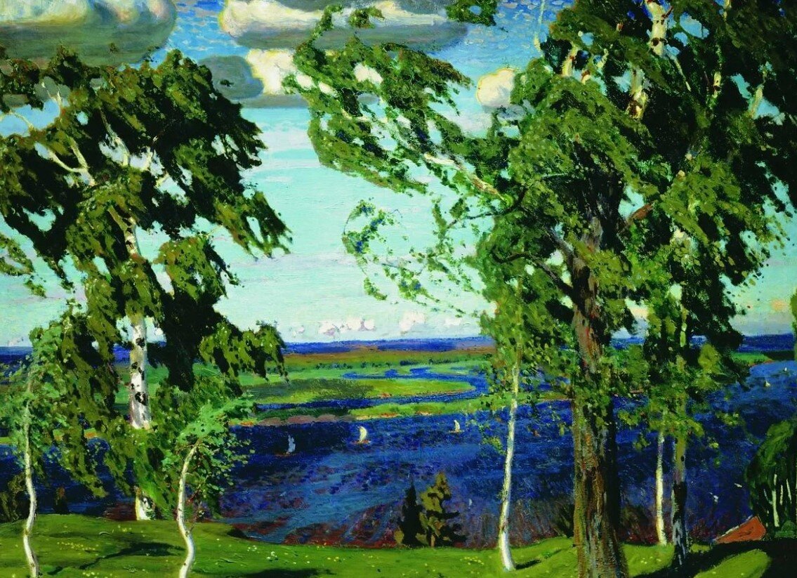 "Зеленый шум" 1904 год, 107×146 см. Художник Аркадий Александрович Рылов