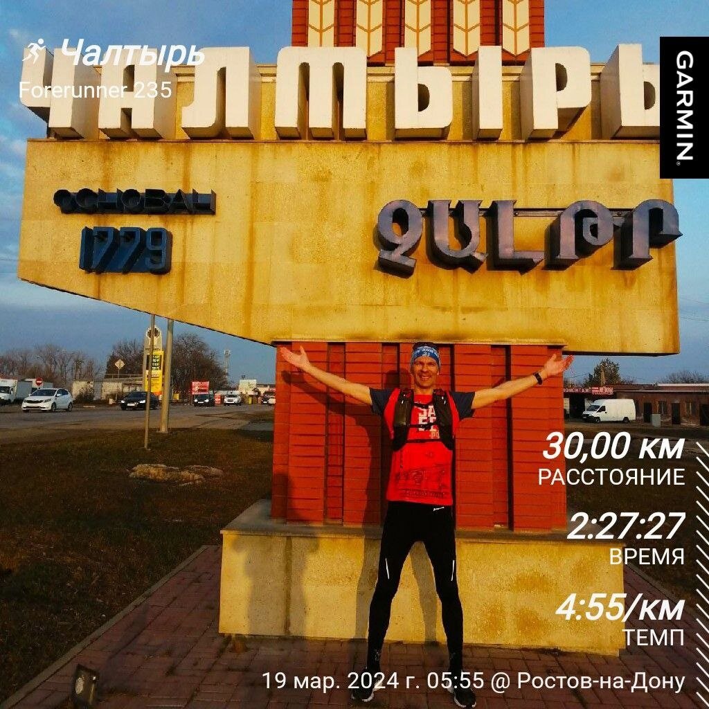 Одна из длительных тренировок до поселка Чалтырь. 