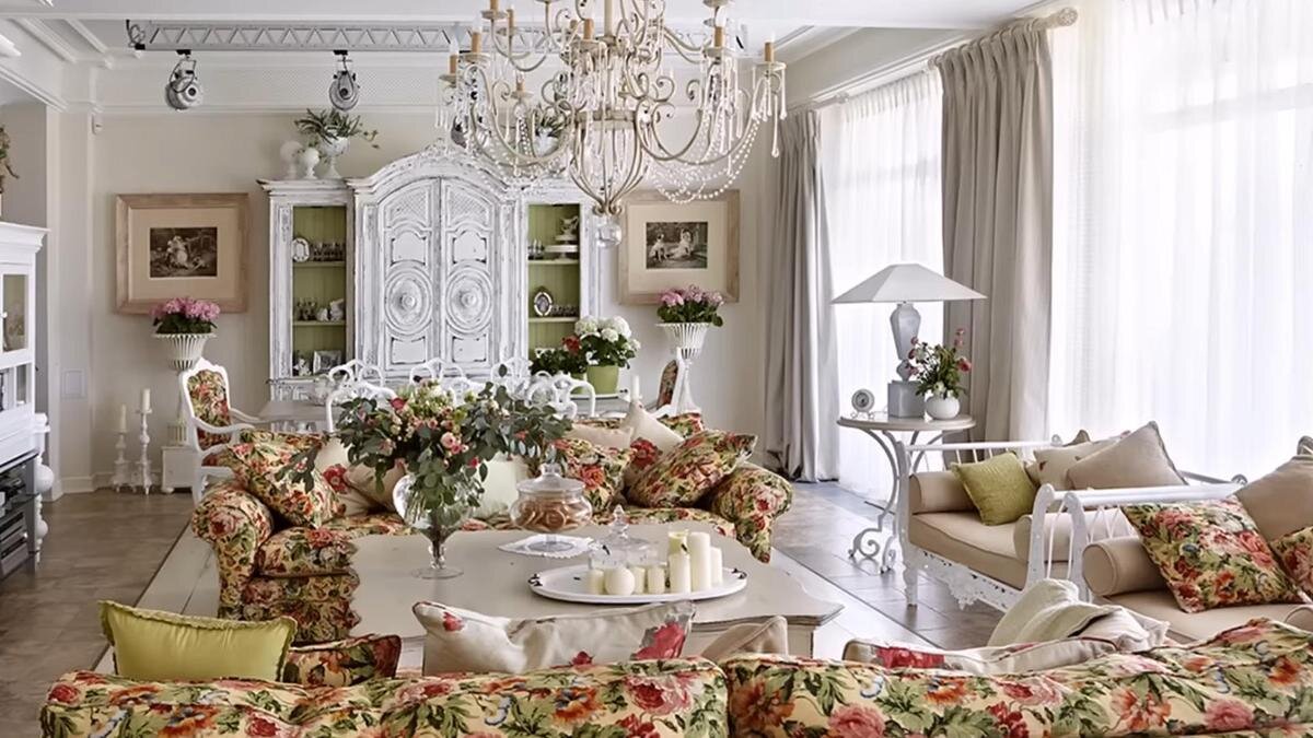   Гостиная в стиле прованс:YouTube/ Chic Deco&Design