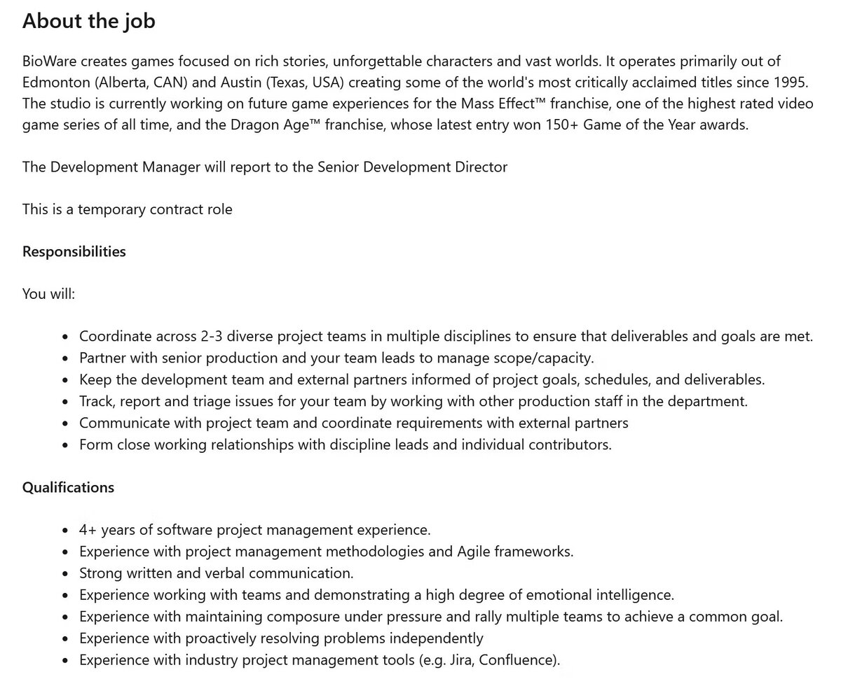 Судя по новой вакансии, BioWare работает над еще одной игрой | Shazoo | Дзен