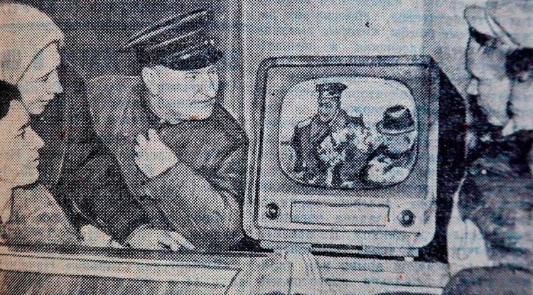Портрет космонавта № 1, переснятый с экрана телевизора Фото: архив «Белгородской правды»