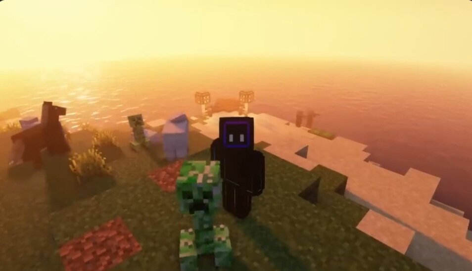 НСАЙ обзор, кадры из видео Майнкрафт, рассвет