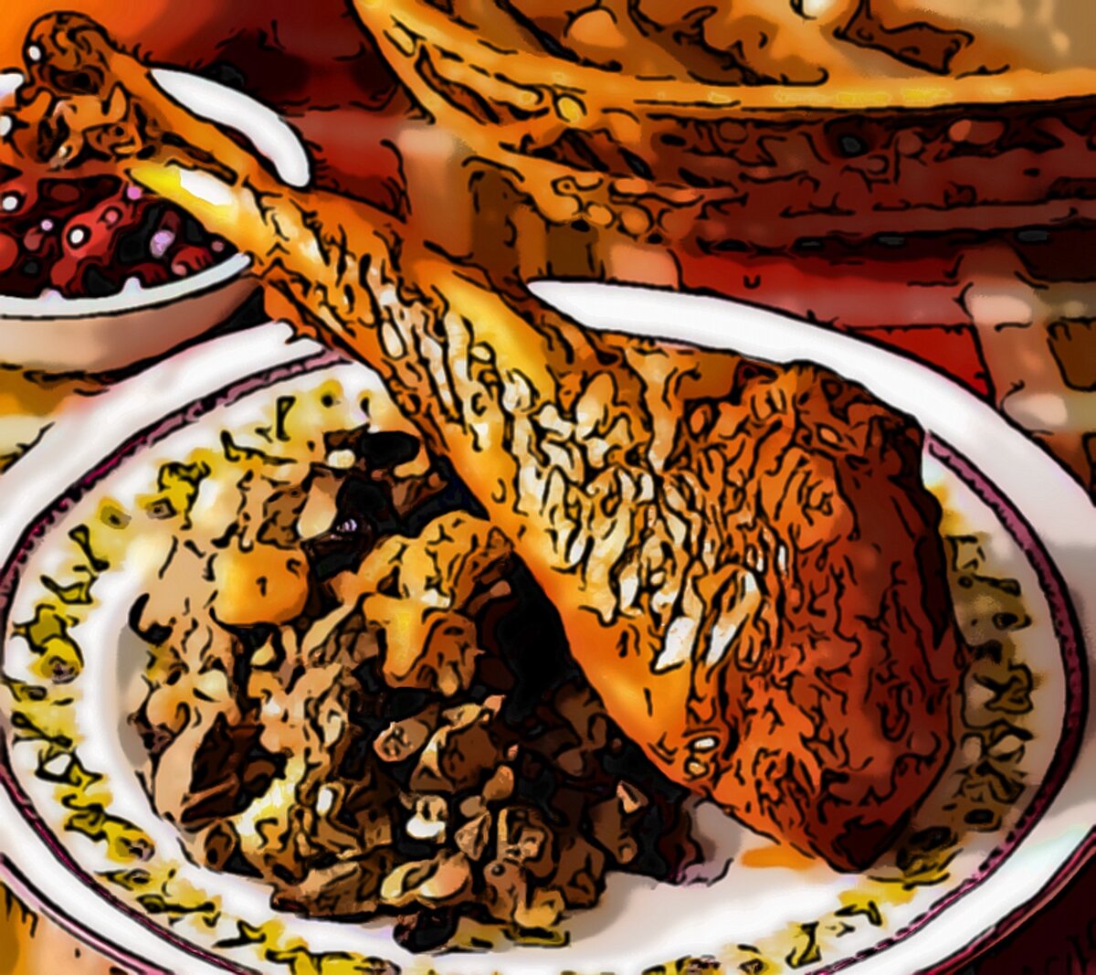 Рождественская индейка с клюквенным соусом