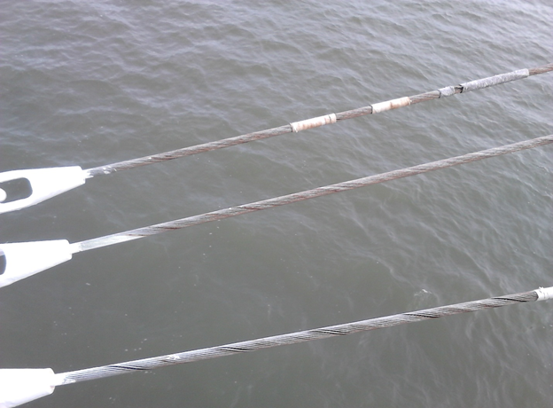 Бакштаги бушприта, которые должны быть заменены.