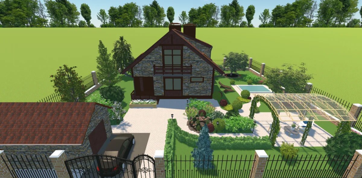 Проект сделан в программе Ландшафтный Дизайн 3D 